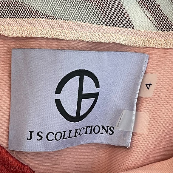 JS Collections Leslie V-Neck Midi Dress Printed In Scarlet Women's Size 4 NWOT - Picture 9 of 12